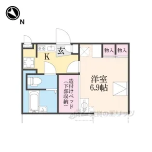レオパレスプログレエヌベータ【1階】の間取り