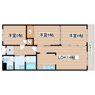 ラバレー東仙台【6階】の間取り