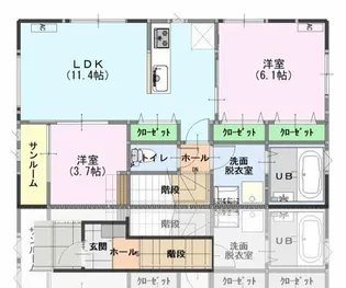サンパレスベイII【2階】の間取り