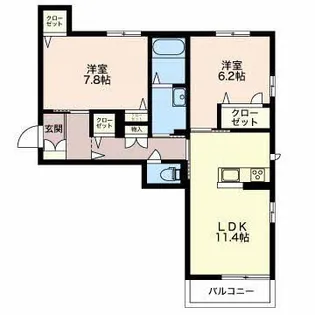 リヴィエラII【1階】の間取り