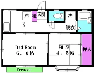 アメニティ南生田B【1階】の間取り