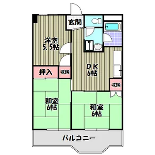 石坂スカイハイツ【6階】の間取り