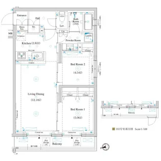 ラティエラ滝野川【1階】の間取り