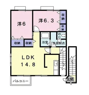 メゾン青山 B【2階】の間取り