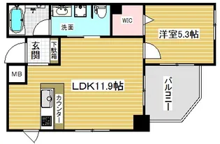 ワコーレ神戸元町アクシア【7階】の間取り