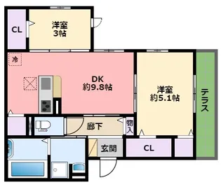 コンフォール甲子園口【1階】の間取り