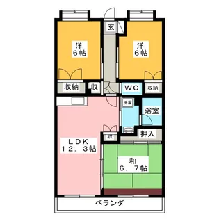 サザンパーク【3階】の間取り