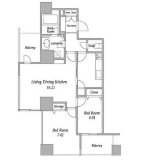 プラザタワー勝どき【9階】の間取り
