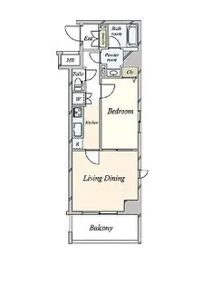 プレミアムキューブ日本橋浜町【2階】の間取り