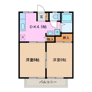 パステルメゾン柳C【1階】の間取り