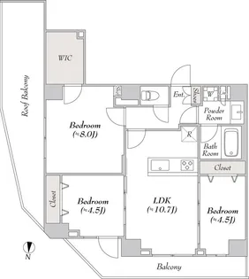 ルミーク大山【5階】の間取り
