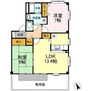 フォブール当新田 C棟【1階】の間取り