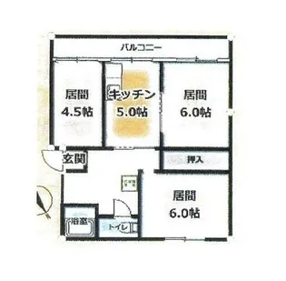 袖ヶ浦シーハイツC棟【2階】の間取り