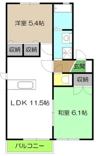 メゾントランキルB棟【2階】の間取り