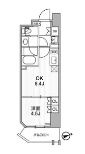 ディームス蔵前Residence【4階】の間取り