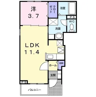 ディアコート上の山 B【1階】の間取り