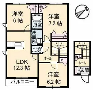 グリナージュ B棟【2階】の間取り