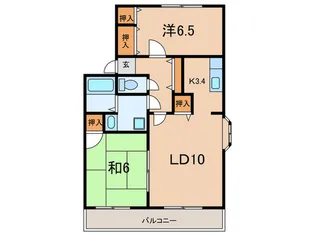 メゾンクレールA棟【2階】の間取り