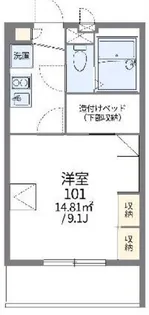 レオパレスコート ヤヒロ II【1階】の間取り