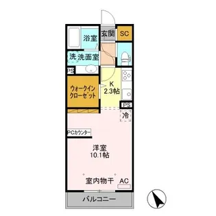 ヴェレーロ・クレッセント 住居【3階】の間取り