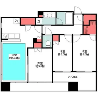 シティタワー大井町【28階】の間取り