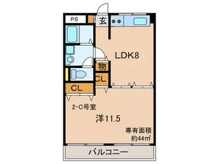 レガットハイツ【2階】の間取り