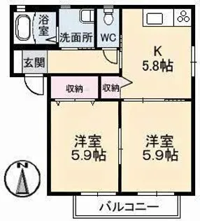 オーラ A棟【2階】の間取り