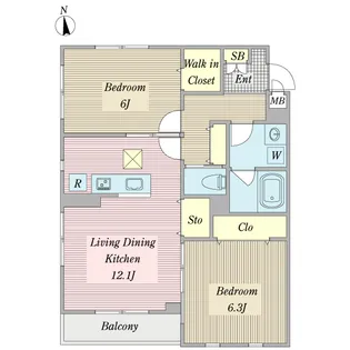 トリアンセルよしの【1階】の間取り