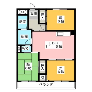 サンパーク赤城【4階】の間取り