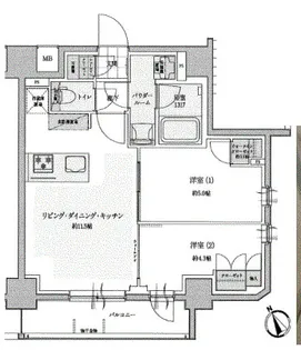 セルアージュ横浜フィエルテ【6階】の間取り