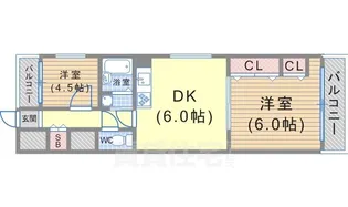 ラ・ルミエール藤井【6階】の間取り