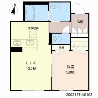 ベレオ佐賀天神【1階】の間取り