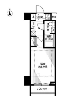 プレール・ドゥーク新宿下落合【6階】の間取り