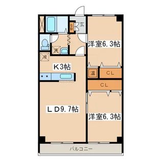 レジデンス黒金【5階】の間取り