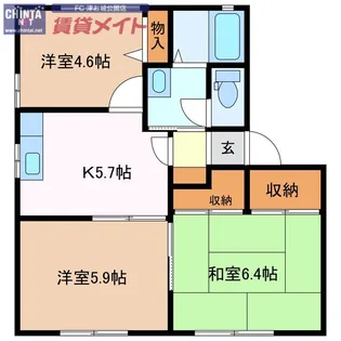 ベルクォーレ【1階】の間取り