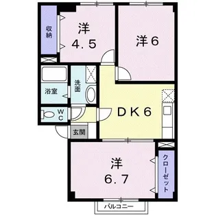エスポワール赤田【2階】の間取り