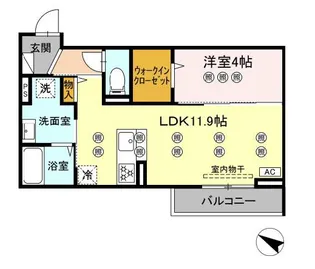 サンガーデン新山口B棟【3階】の間取り
