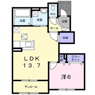プラシード・NIII【1階】の間取り