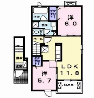 ビッグサイドA【2階】の間取り