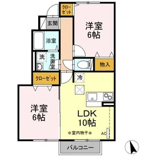 サンライズコーポ A【1階】の間取り