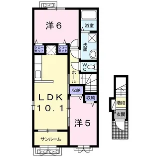レッドリバー【2階】の間取り