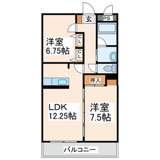 グリーンズエリア下南部【2階】の間取り