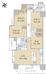 プライムステイツかしわ台【9階】の間取り