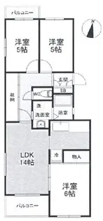 グランコール出来野マンション【3階】の間取り