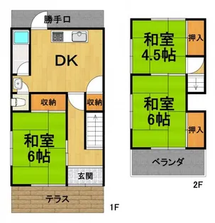兵庫県尼崎市富松町4【一戸建】の間取り