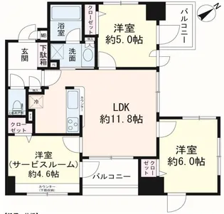 ラ・フォルム池尻大橋【3階】の間取り