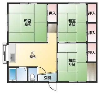 秋山ハイツII【2階】の間取り