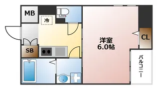 エスリード難波ステーションゲートサウステラス【13階】の間取り