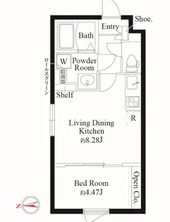 カーサピアッツァ・北千住【4階】の間取り