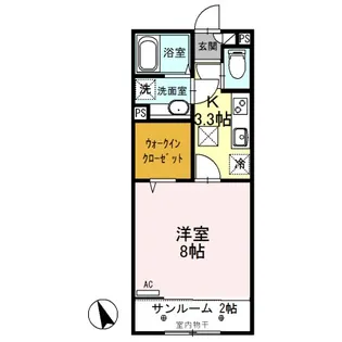 群馬県前橋市下大島町【アパート】の間取り